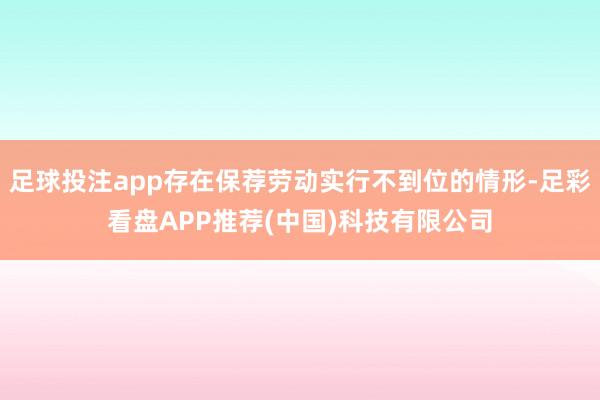 足球投注app存在保荐劳动实行不到位的情形-足彩看盘APP推荐(中国)科技有限公司