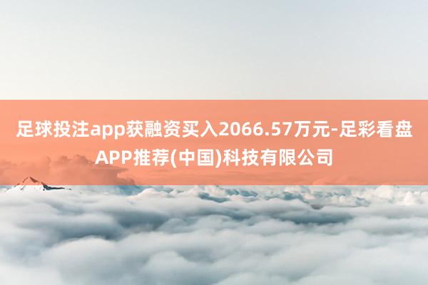 足球投注app获融资买入2066.57万元-足彩看盘APP推荐(中国)科技有限公司