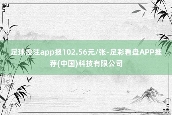 足球投注app报102.56元/张-足彩看盘APP推荐(中国)科技有限公司