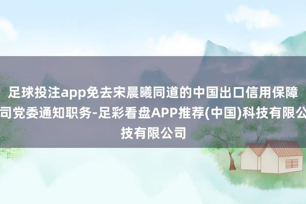 足球投注app免去宋晨曦同道的中国出口信用保障公司党委通知职务-足彩看盘APP推荐(中国)科技有限公司