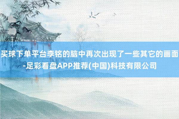 买球下单平台李铭的脑中再次出现了一些其它的画面-足彩看盘APP推荐(中国)科技有限公司