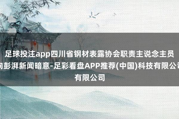 足球投注app四川省钢材表露协会职责主说念主员向彭湃新闻暗意-足彩看盘APP推荐(中国)科技有限公司