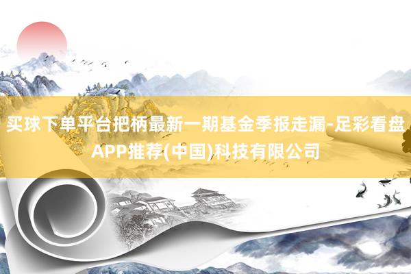 买球下单平台把柄最新一期基金季报走漏-足彩看盘APP推荐(中国)科技有限公司