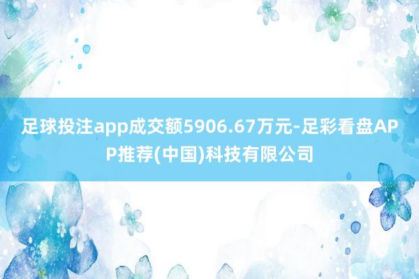 足球投注app成交额5906.67万元-足彩看盘APP推荐(中国)科技有限公司