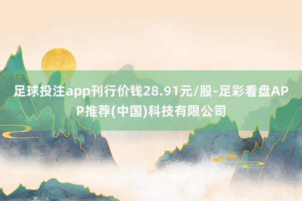足球投注app刊行价钱28.91元/股-足彩看盘APP推荐(中国)科技有限公司