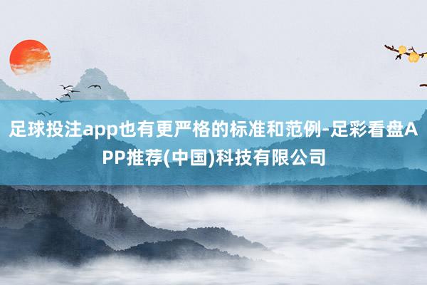 足球投注app也有更严格的标准和范例-足彩看盘APP推荐(中国)科技有限公司