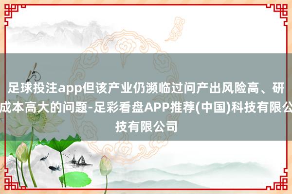 足球投注app但该产业仍濒临过问产出风险高、研发成本高大的问题-足彩看盘APP推荐(中国)科技有限公司