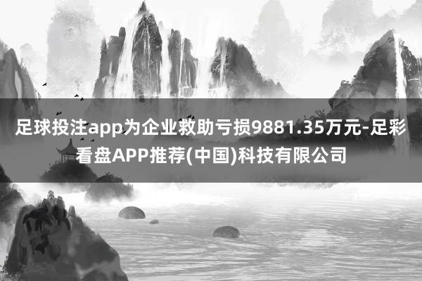 足球投注app为企业救助亏损9881.35万元-足彩看盘APP推荐(中国)科技有限公司
