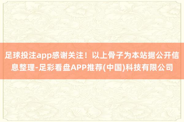 足球投注app感谢关注！以上骨子为本站据公开信息整理-足彩看盘APP推荐(中国)科技有限公司